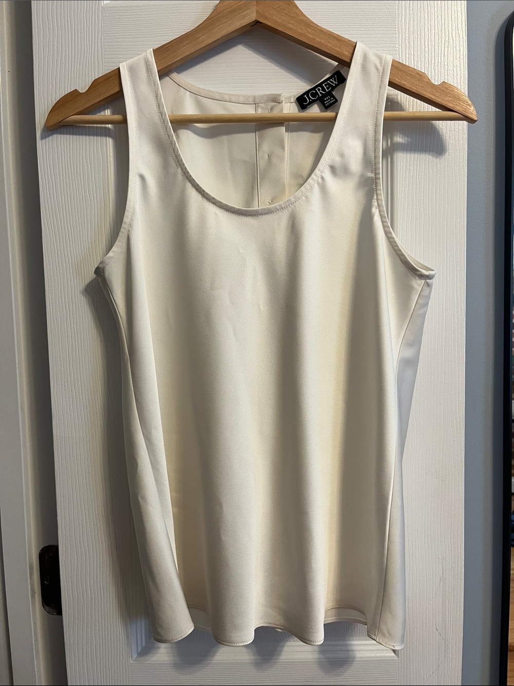 J. Crew Cream Satin Scoop Neck Tank